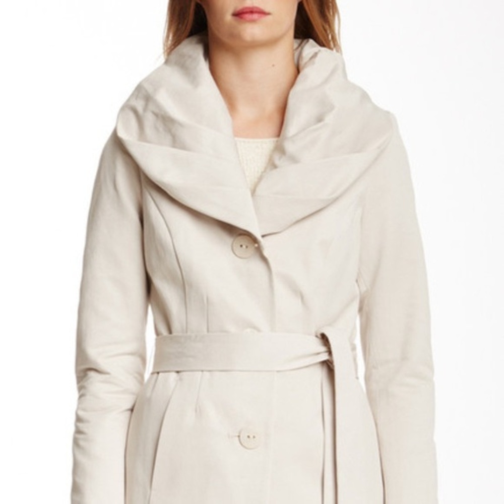 T Tahari Callie Vanilla Cream Women's Trench Coat - Picture 3 of 10